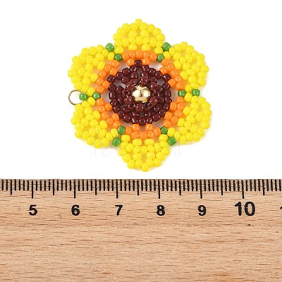Glass Seed Bead Pendants PALLOY-MZ01390-1