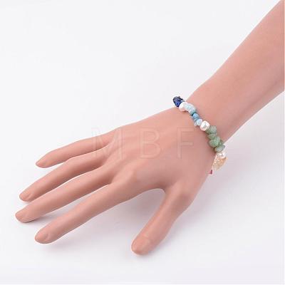 Natural Gemstone Stretch Bracelets BJEW-JB02434-1