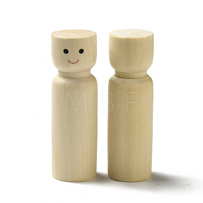 Unfinished Wooden Peg Dolls Display Decorations WOOD-E015-01B-1