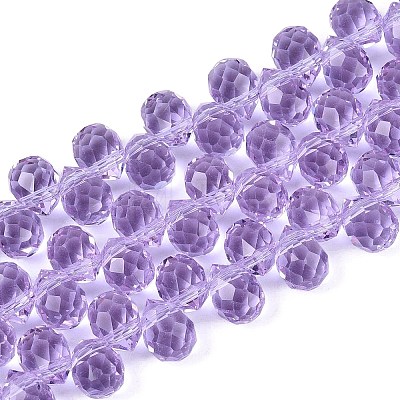 Transparent Glass Beads Strands GLAA-Q116-01A-B08-1