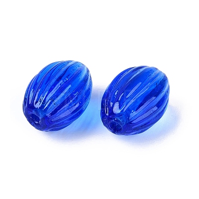 Handmade Ribbed Lampwork Beads LAMP-N042-01G-1