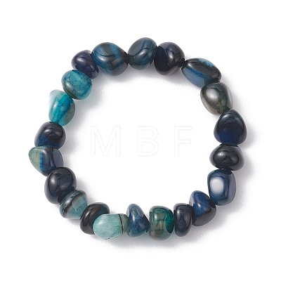4Pcs Dyed Natural Dragon Veins Agate Beaded Stretch Bracelets for Women BJEW-JB13047-1