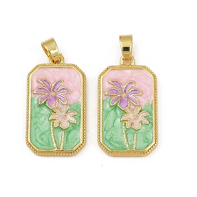 Brass Enamel Pendants KK-L190-012G-02-1