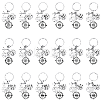 20Pcs Travel Theme Alloy Keychain KEYC-SC00022-1