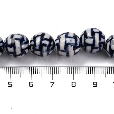 Handmade Blue and White Porcelain Beads Strands PORC-I027-01E-1