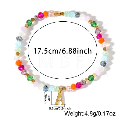 Brass Initial Charm Bracelets KC4213-1-1