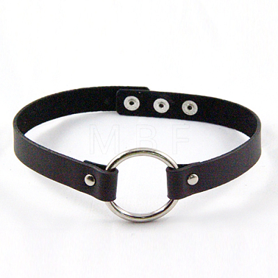 Punk Rock Style Leather Necklaces NJEW-O053-01A-1