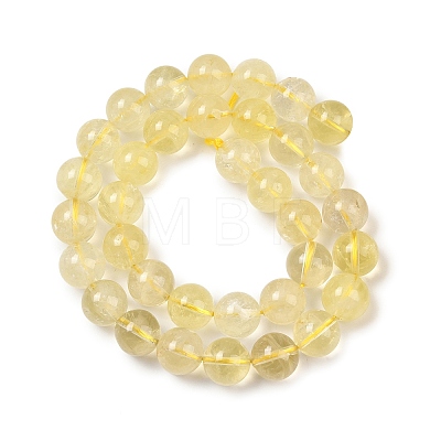 Natural Lemon Quartz(Heated)  Beads Strands G-P596-10mm-01-1