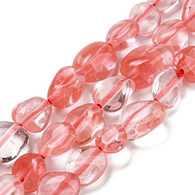 Cherry Quartz Glass Beads Strands LS-G-P497-01A-10-1