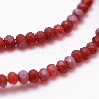 Half Rainbow Plated Faceted Rondelle Glass Bead Strands X-EGLA-L007-A15-2mm-1
