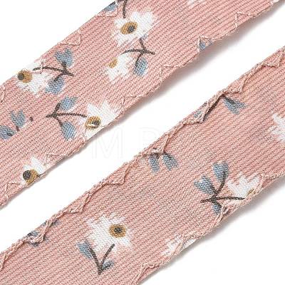 1 Roll Flower Printed Polyester Ribbons FB-XCPE5EC-01-1