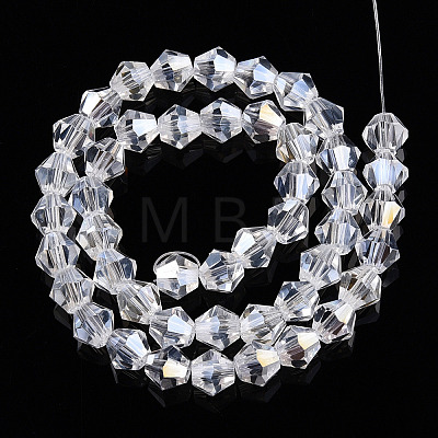 Transparent Electroplate Glass Beads Strands LS-EGLA-TACDZ0005-6mm-03B-1