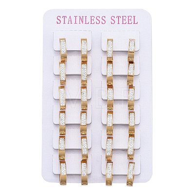 304 Stainless Steel Huggie Hoop Earrings EJEW-L252-018A-01G-1