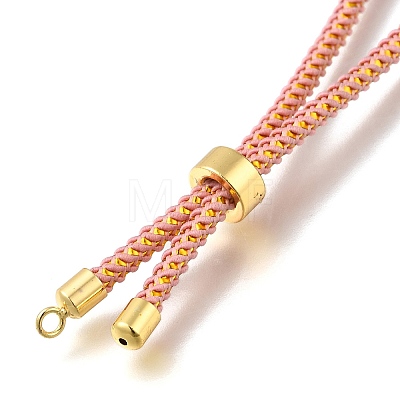 Braided Cotton Cord Slider Bracelet Making MAK-R001-01G-02-1