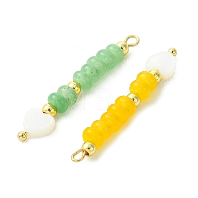 Natural Shell & Dyed Natural White Jade Beaded Pendants PALLOY-JF05414-1