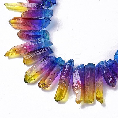 Natural Quartz Crystal Dyed Beads Strands G-I345-02D-1