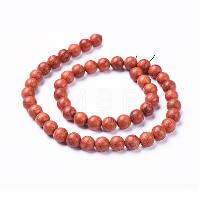 Natural Wood Beads Strands X-WOOD-F008-01-B-1