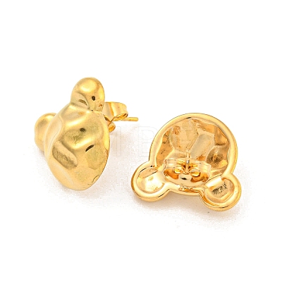 Bear 304 Stainless Steel Ear Studs EJEW-L290-018G-1