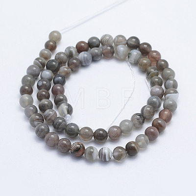 Round Natural Botswana Agate Bead Strands X-G-I166-02-6mm-1