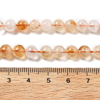 Heated Natural Citrine Beads Strands G-A262-A01-6mm-1