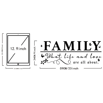 Rectangle with Word PVC Wall Stickers DIY-WH0228-204-1