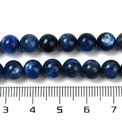 Round Natural Kyanite/Cyanite/Disthene Bead Strands G-I165-01-7mm-01-1