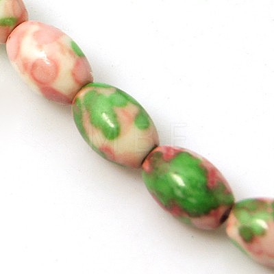 Synthetic Ocean White Jade Beads Strands G-C214-8x5mm-M-1