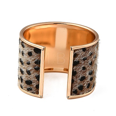 Alloy PU Open Cuff Bangles Bangles BJEW-U014-01G-02-1