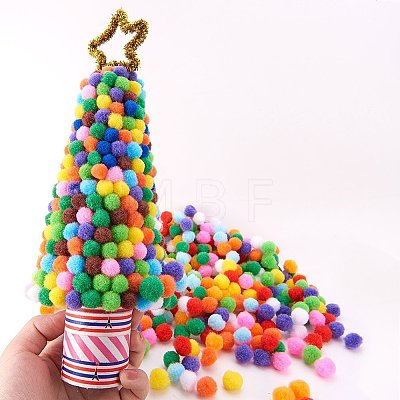 25mm Multicolor Assorted Pom Poms Balls About 500pcs for DIY Doll Craft Party Decoration AJEW-PH0001-25mm-M-1