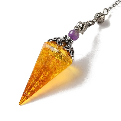 Natural Citrine Dowsing Pendulum Big Pendants G-H285-02P-09-1