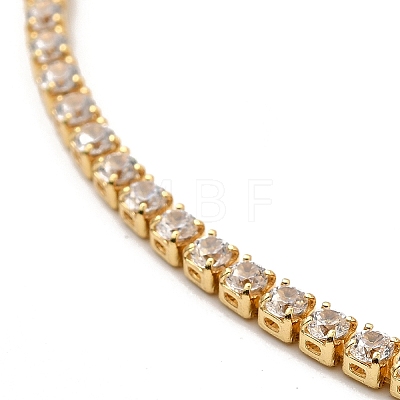 Adjustable Rack Plating Brass Cubic Zirconia Chain Bracelets X-BJEW-A132-01G-1