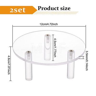 Round Transparent Acrylic Minifigure Display Stands ODIS-WH0002-53-1