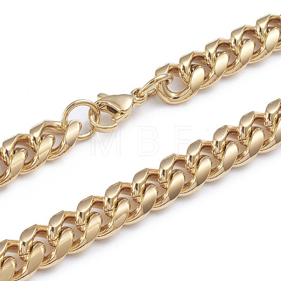 Unisex 304 Stainless Steel Curb Chain Bracelet & Necklace Jewelry Sets SJEW-L198-002G-1
