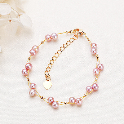 Natural Freshwater Pearl Beaded Bracelets for Women WG42834-01-1