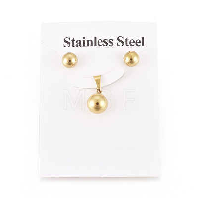 304 Stainless Steel Jewelry Sets SJEW-G075-01G-01-1
