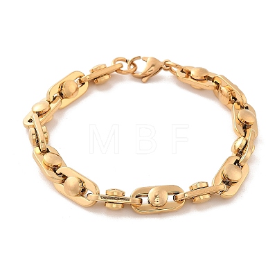 304 Stainless Steel Oval Link Chain Bracelets for Women Men BJEW-F488-29G-1