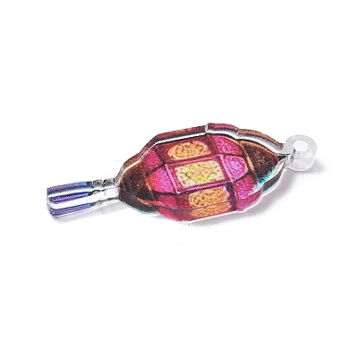 Transparent Printed Acrylic Pendants OACR-E042-01C-1