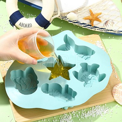 2Pcs 2 Colors Ocean Themed Baking Silicone Molds ST-CJ0043-086-1