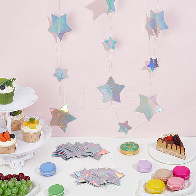 3Pcs Paper Star Hanging Banners AJEW-CN0007-86-1