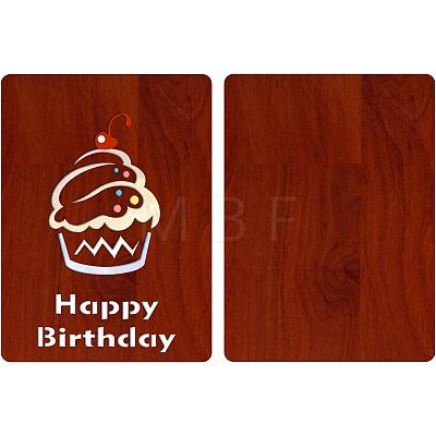 MDF Greeting Card & Paper Envelope with Bowknot AJEW-WH0203-008-1