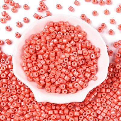 Baking Paint Pearlized Glass Seed Beads SEED-T008-03J-1