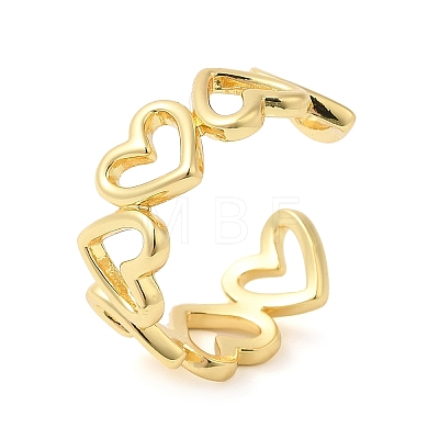 Rack Plating Brass Open Cuff Ring  RJEW-Q770-30G-1