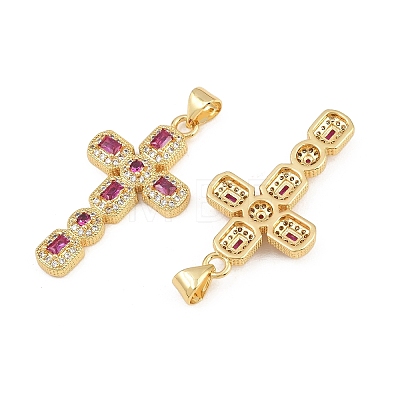 Brass Micro Pave Cubic Zirconia Pendants CU-CBADC6C-12G-06-1