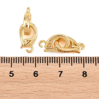 Brass Fold Over Clasps KK-U059-67G-1