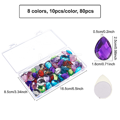 Fingerinspire 80Pcs 8 Colors Extra Large Jewelry Sticker TACR-FG0001-04-1