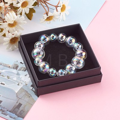 Graduated Round Glass Beaded Stretch Bracelets BJEW-JB06073-1