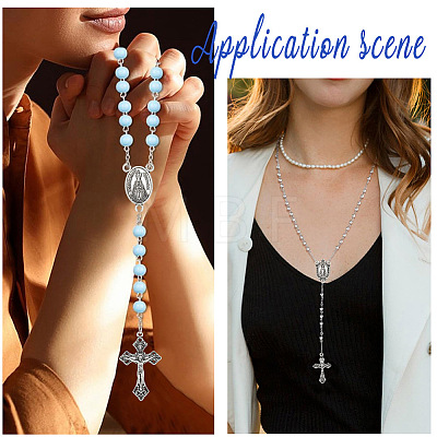 24Pcs 4 Styles Tibetan Style Religion Alloy Virgin Chandelier Component Links FIND-SC0024-31-1
