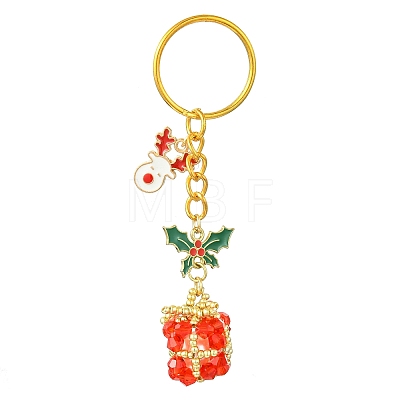 Christmas Woven Glass Keychains KEYC-MZ00017-01-1