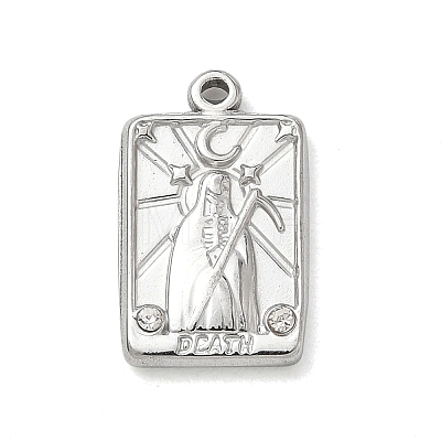 304 Stainless Steel Micro Pave Clear Cubic Zirconia Pendants SA-CBA50C9-03P-1