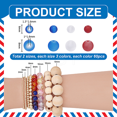 360Pcs 6 Styles Baking Paint Transparent Glass Beads Strands GLAA-PH0004-61-1
